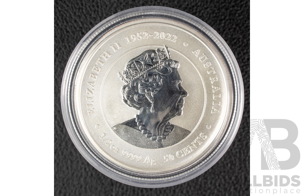 Australian Perth Mint 2024 Silver Fifty Cent Coin, Lunar Series III, Year of the Dragon .999