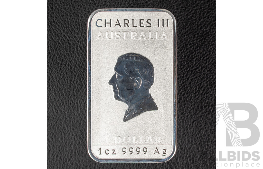 Australian Perth Mint 2025 Silver One Dollar Rectangular Bullion Coin, Chinese Dragon .999