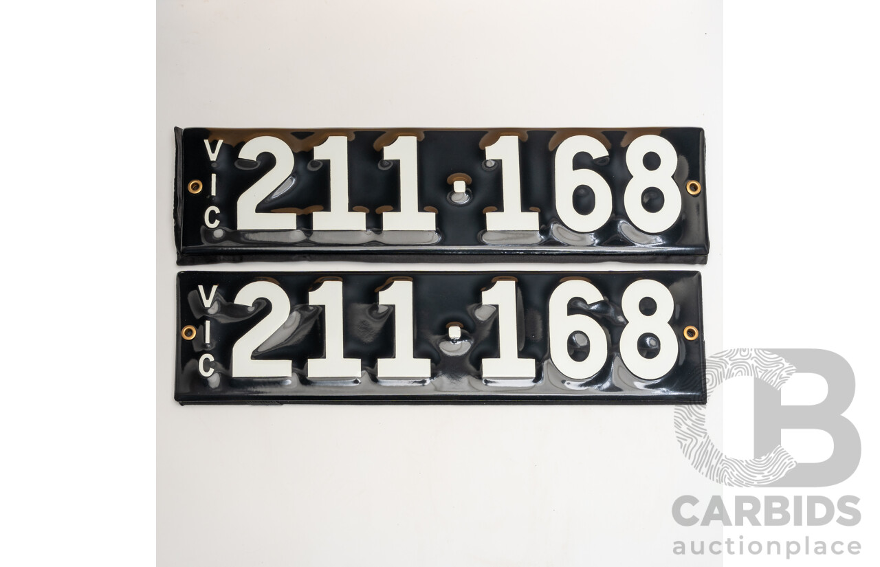 Victorian VIC Six Digit Heritage Number Plate - 211.168