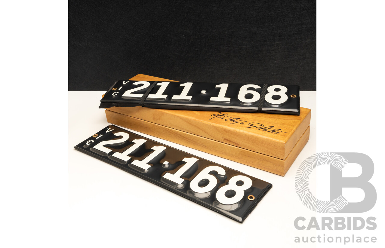 Victorian VIC Six Digit Heritage Number Plate - 211.168