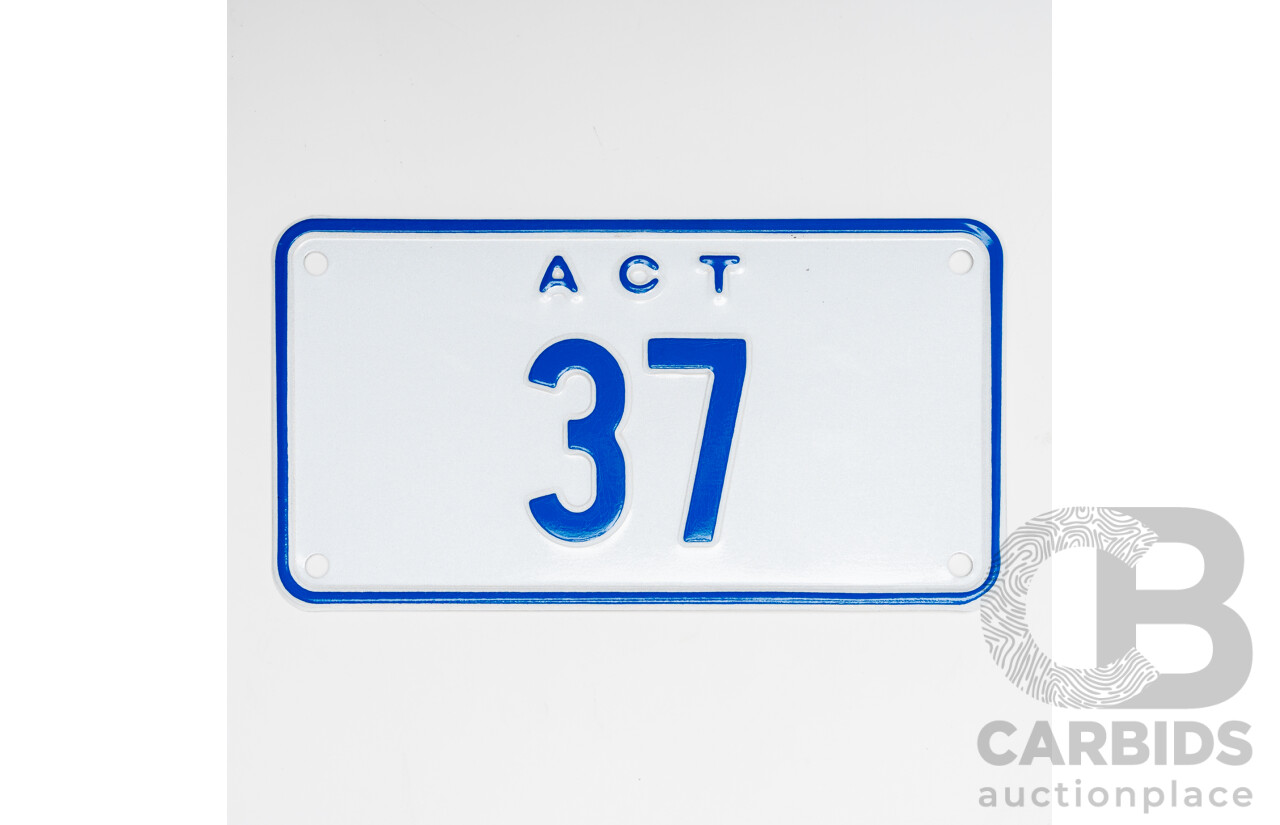 ACT Two Digit Numerical MOTORBIKE NUMBER PLATE- 37