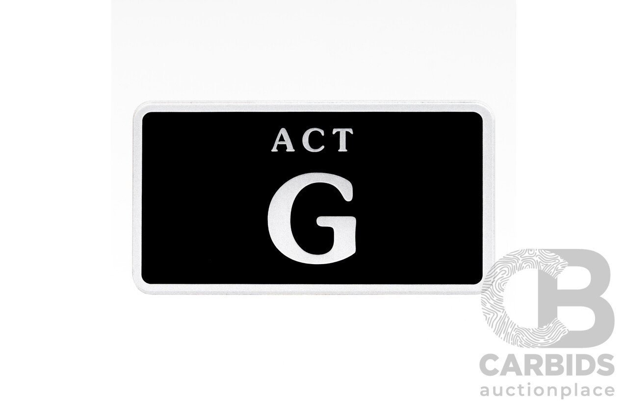 ACT Single Letter MOTORBIKE NUMBER PLATE - G