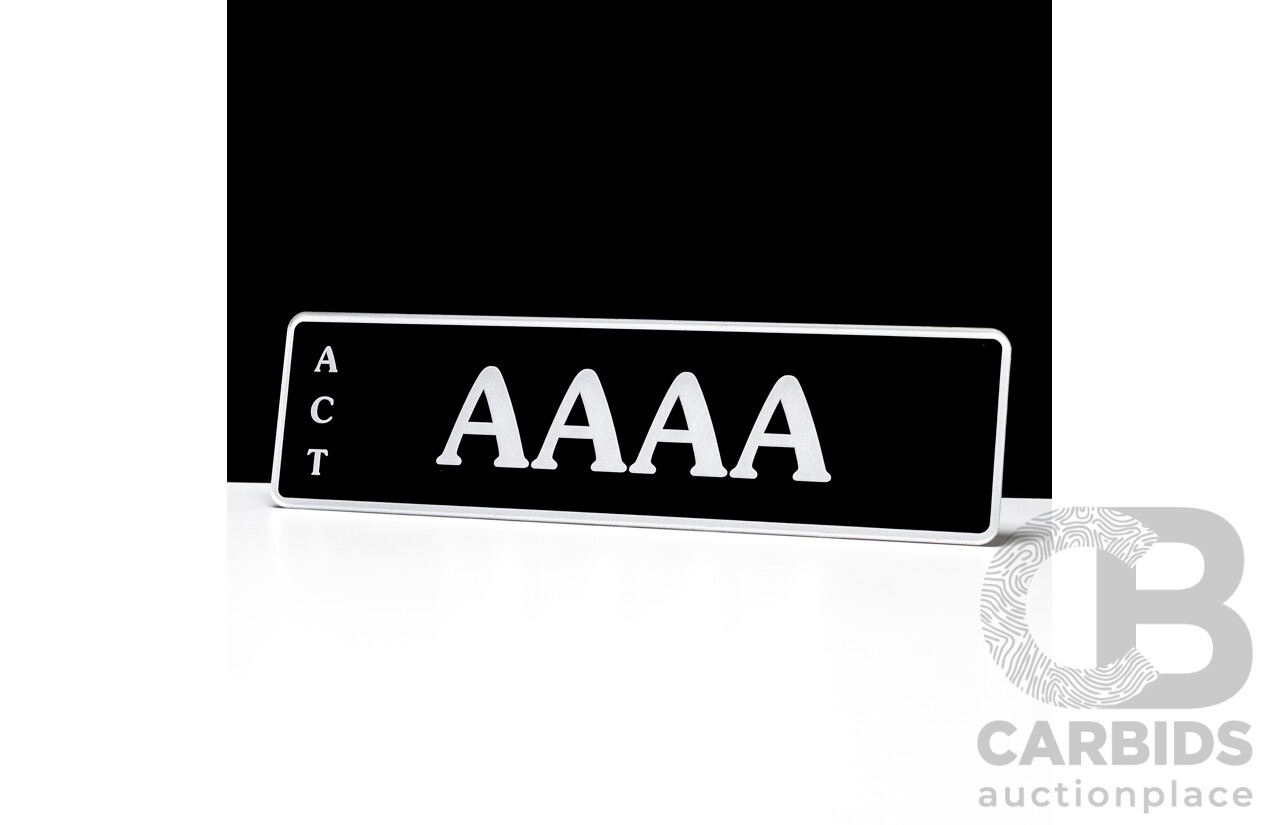 ACT 4 Character Motor Vehicle Number Plate - AAAA