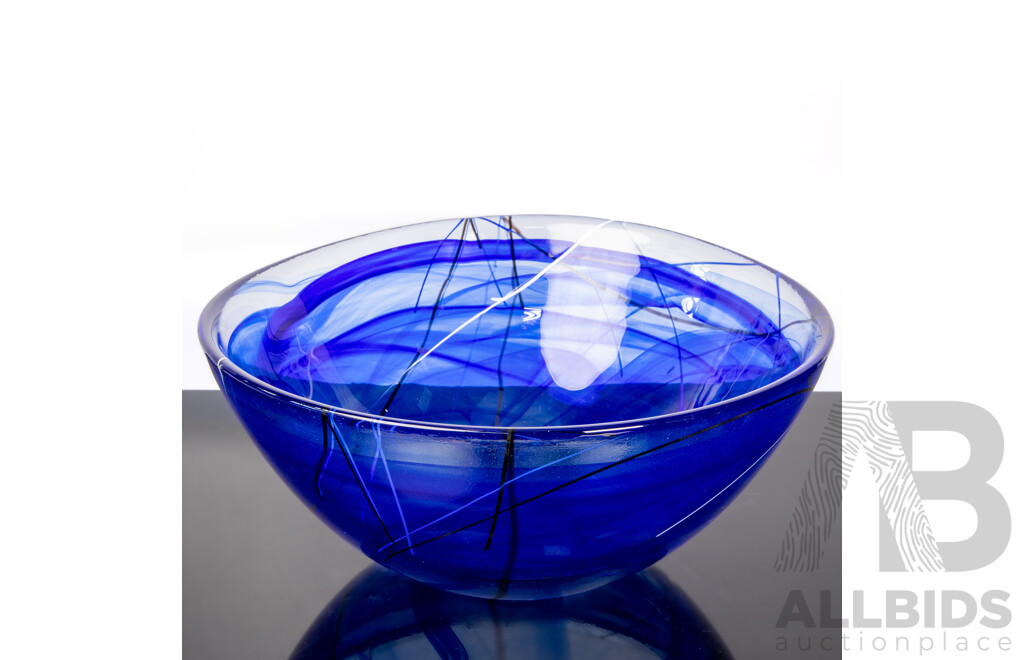 Large Art Glass Bowl by Kosta Boda