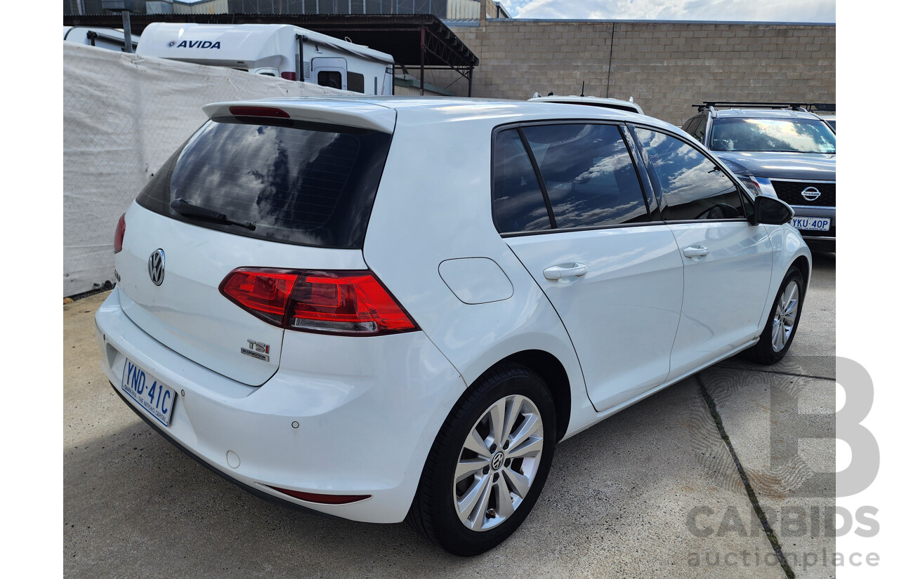 3/2014 Volkswagen Golf 90 TSI AU MY14 5d Hatchback White 1.4L