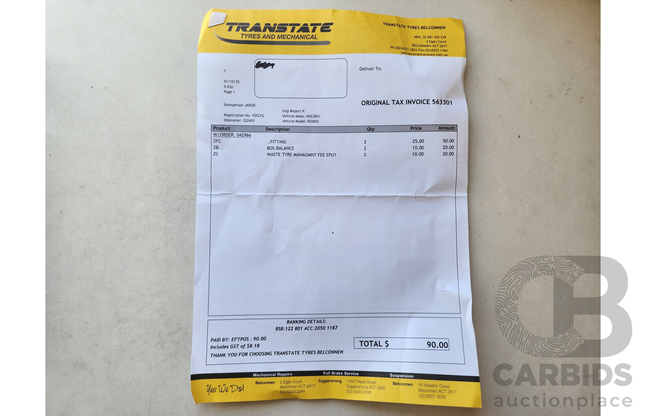 5/2008 Holden Rodeo LX RA MY08 Space C/Chas Grey 3.6L