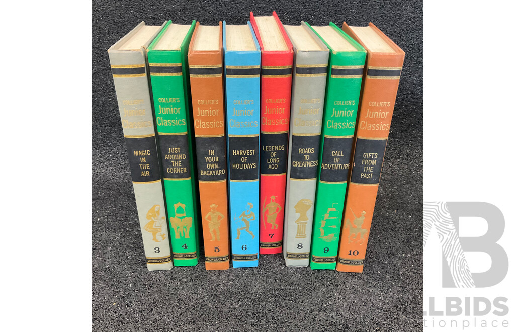 1962 Vintage Collier's Junior Classics Hardcover Set of 8 (3-10)