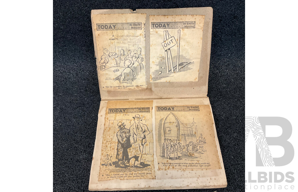 Antiques Collection of Emile Mercier Cartoon From Newpaper