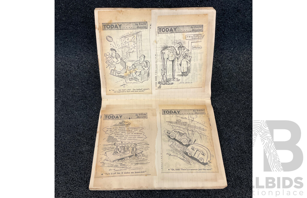 Antiques Collection of Emile Mercier Cartoon From Newpaper