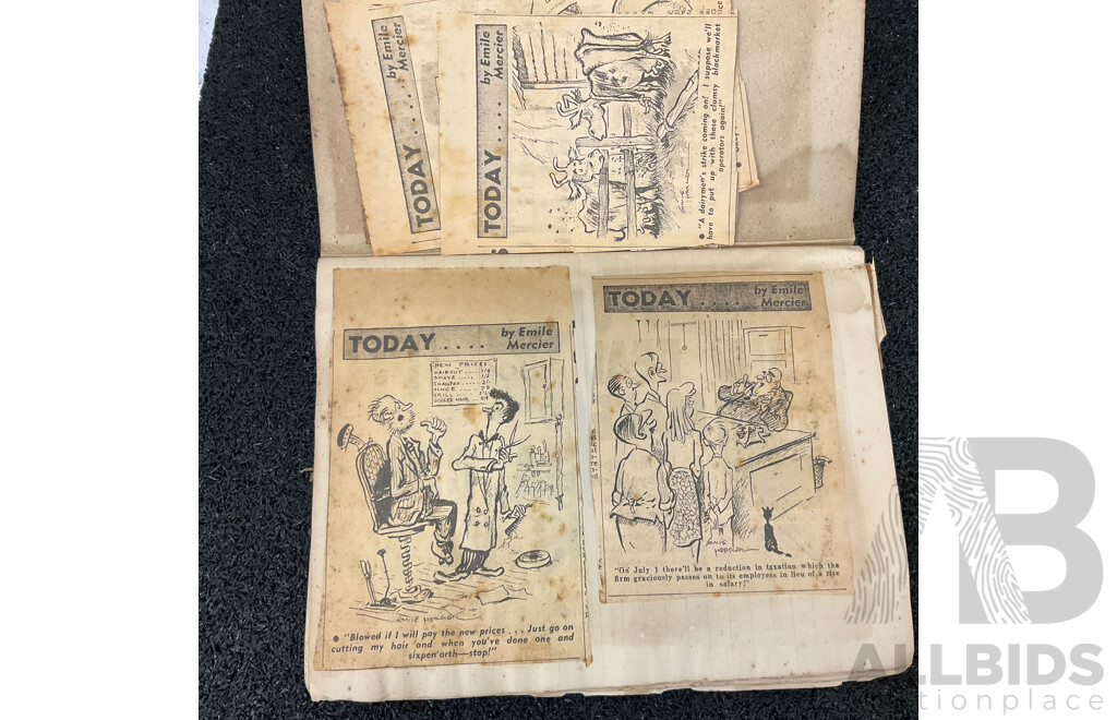 Antiques Collection of Emile Mercier Cartoon From Newpaper