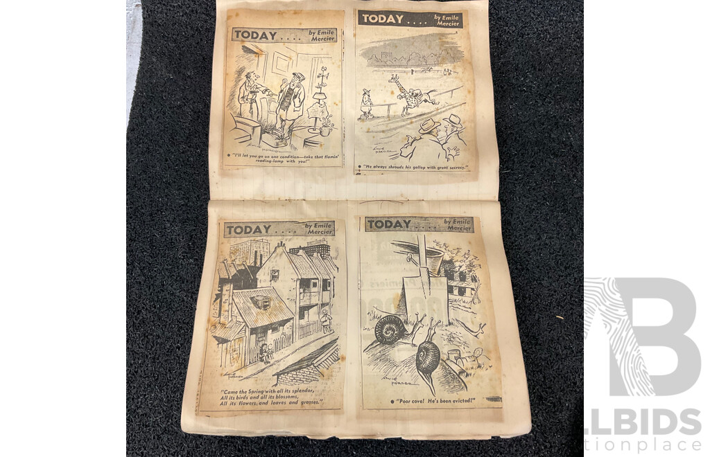 Antiques Collection of Emile Mercier Cartoon From Newpaper