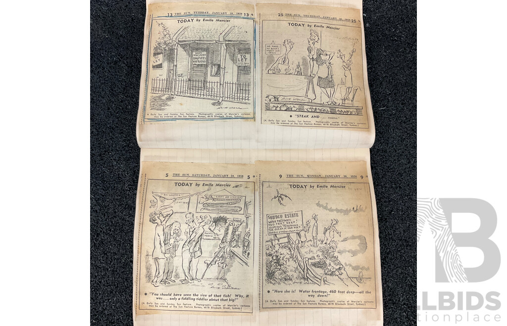 Antiques Collection of Emile Mercier Cartoon From Newpaper