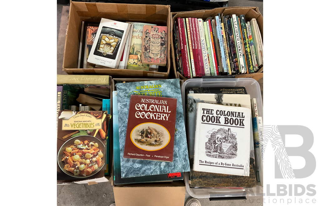 Large Lot - Assorted Cookbooks, Recipes, Food-Related Books