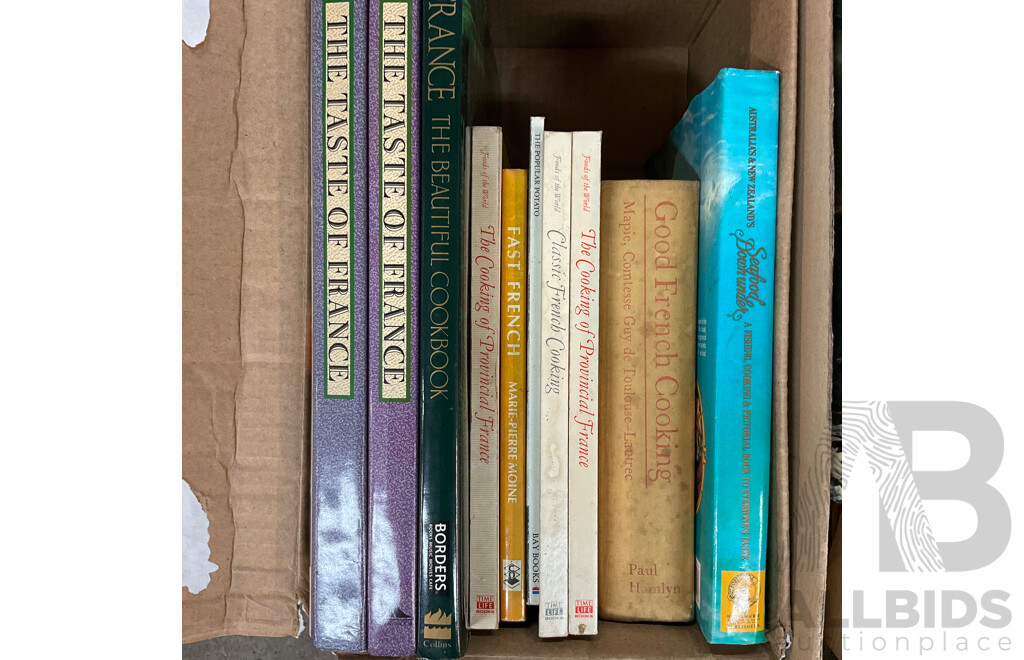 Large Lot - Assorted Cookbooks, Recipes, Food-Related Books