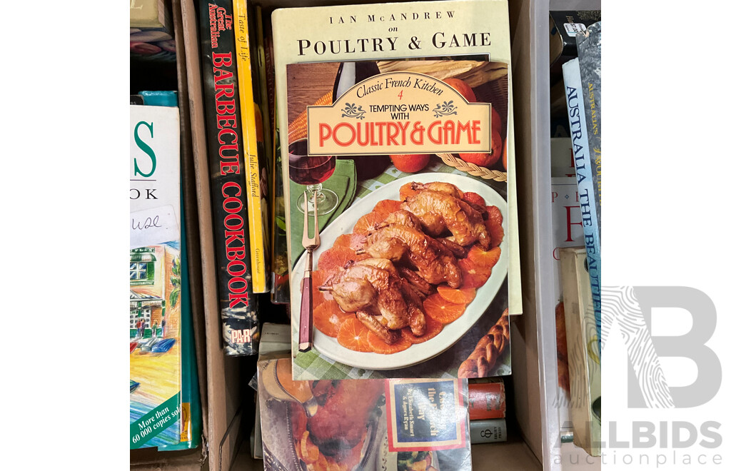 Large Lot - Assorted Cookbooks, Recipes, Food-Related Books