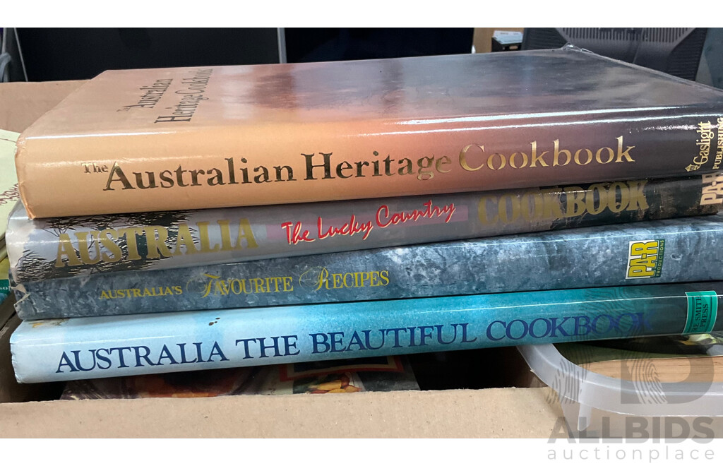 Large Lot - Assorted Cookbooks, Recipes, Food-Related Books