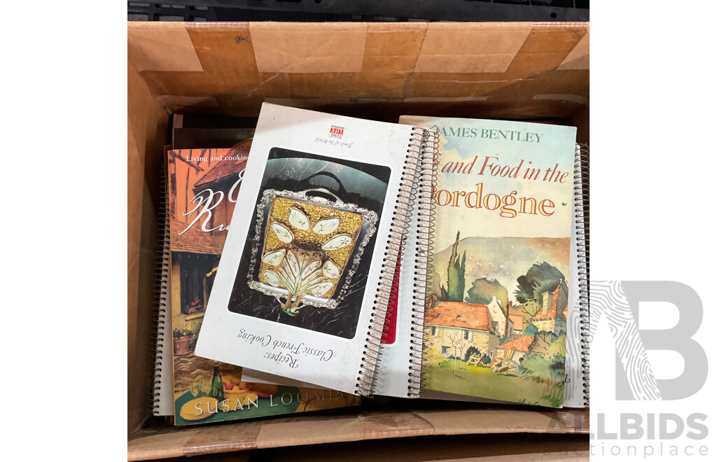 Large Lot - Assorted Cookbooks, Recipes, Food-Related Books