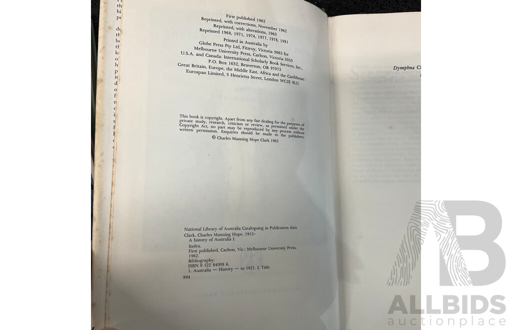 Vintage A History of Australia Clark I, II, III