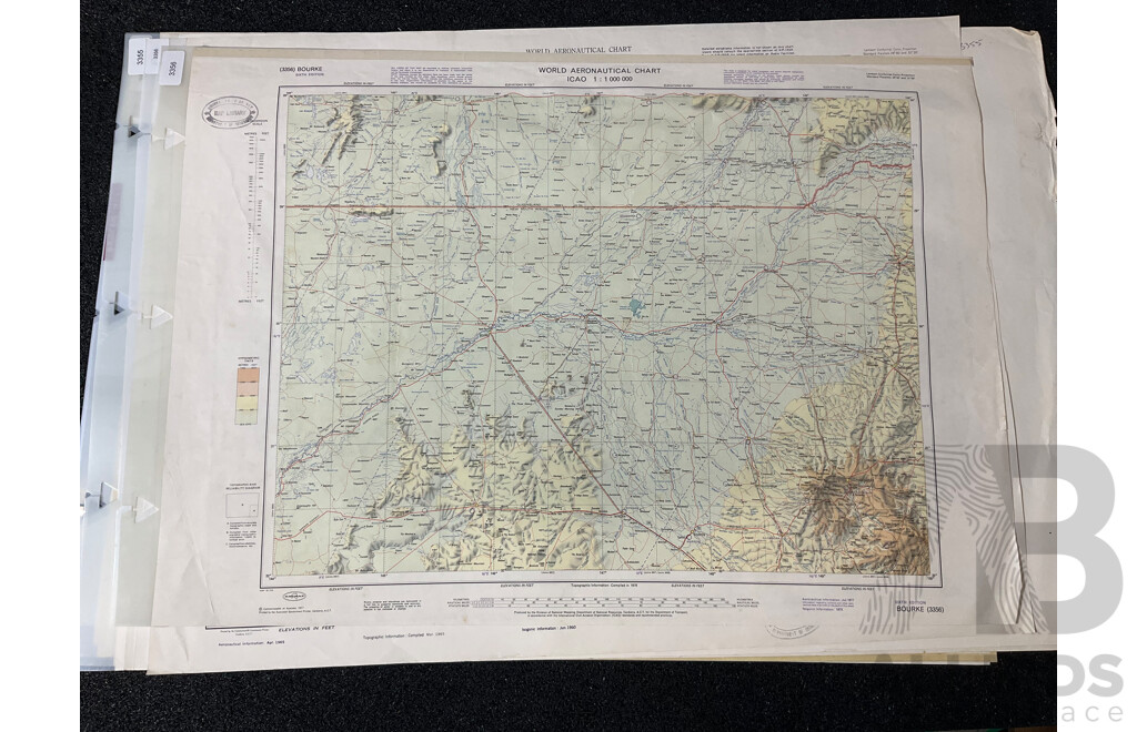 Vintage Collection Australia Broken Hill Map - Lot of 6