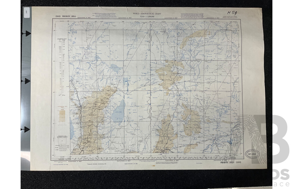 Vintage Collection Australia Broken Hill Map - Lot of 6