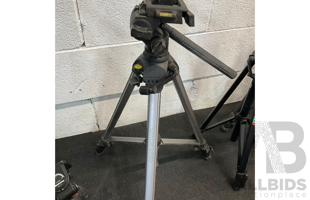 Collection of Camera Tripods, Including Models From HAMA, SOLIDEX Adn VANGUARD - Lot of 7