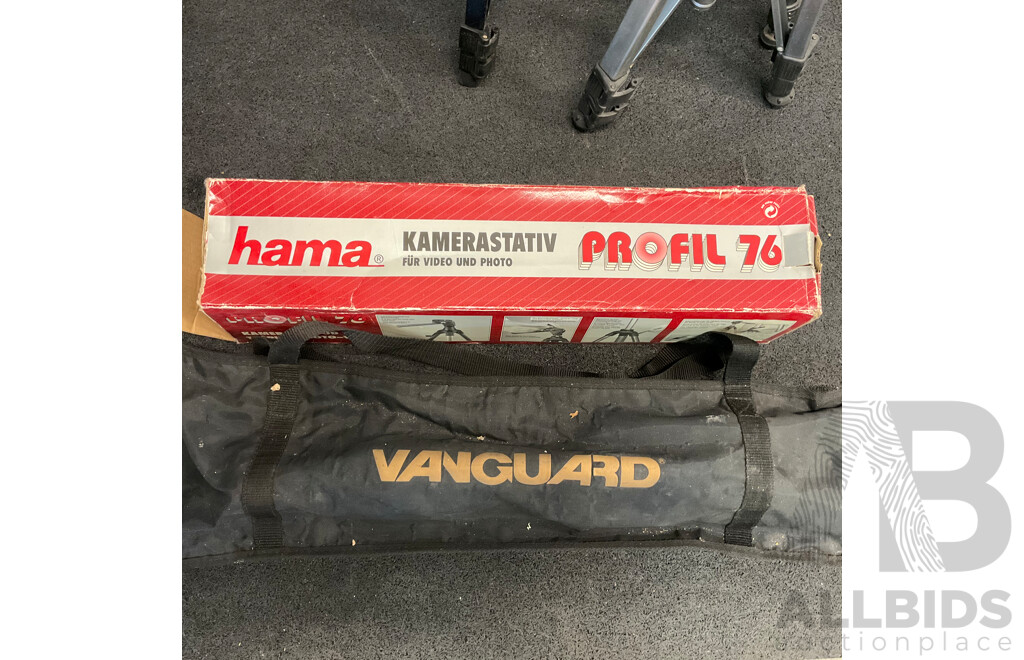 Collection of Camera Tripods, Including Models From HAMA, SOLIDEX Adn VANGUARD - Lot of 7