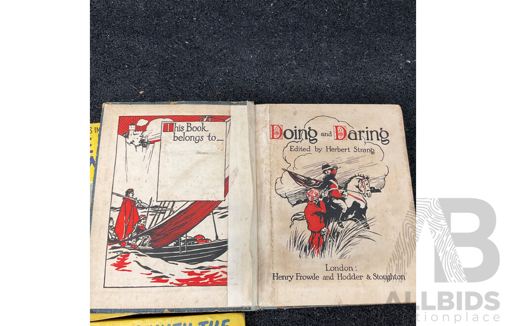 Vintage 1975 Strange Stories Hardcover & 1930's -1950's Illustrated Adventure and Fiction Books