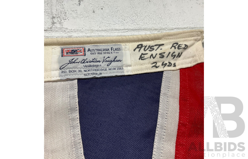 Vintage Australia Red Ensign 2 Yard Flag Fully Sewn 180 X 90cm