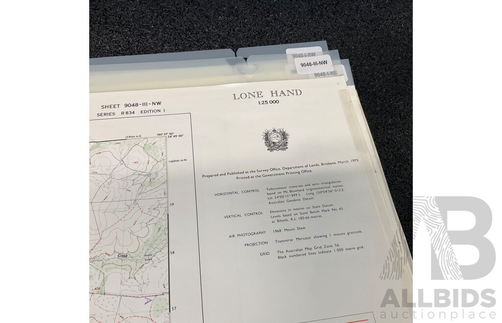 Collection of Australian Maps Published by the Survey Office. Department of Lands. Brisbane - Lot of 12