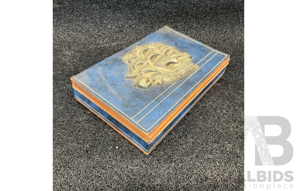 Barque From Pencil Drawing by Charles H. Moore of the 'North Star' Photograph with Vintage Sailing Embossed Box