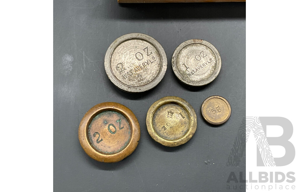 Apothecary Balance Scale with Weights in Fitted Wooden Case