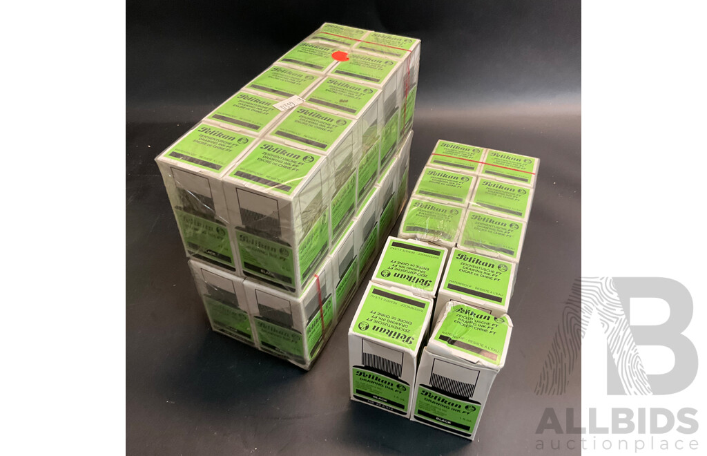 Vintage Pelikan Drawing Ink FT for Matt Drafting Film 1 Fl.oz - Lot of 30