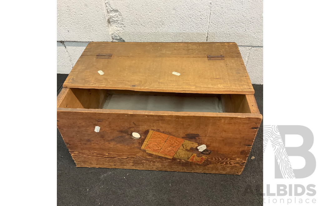 Vintage Collection of Games and Toys in Wooden Toy Box