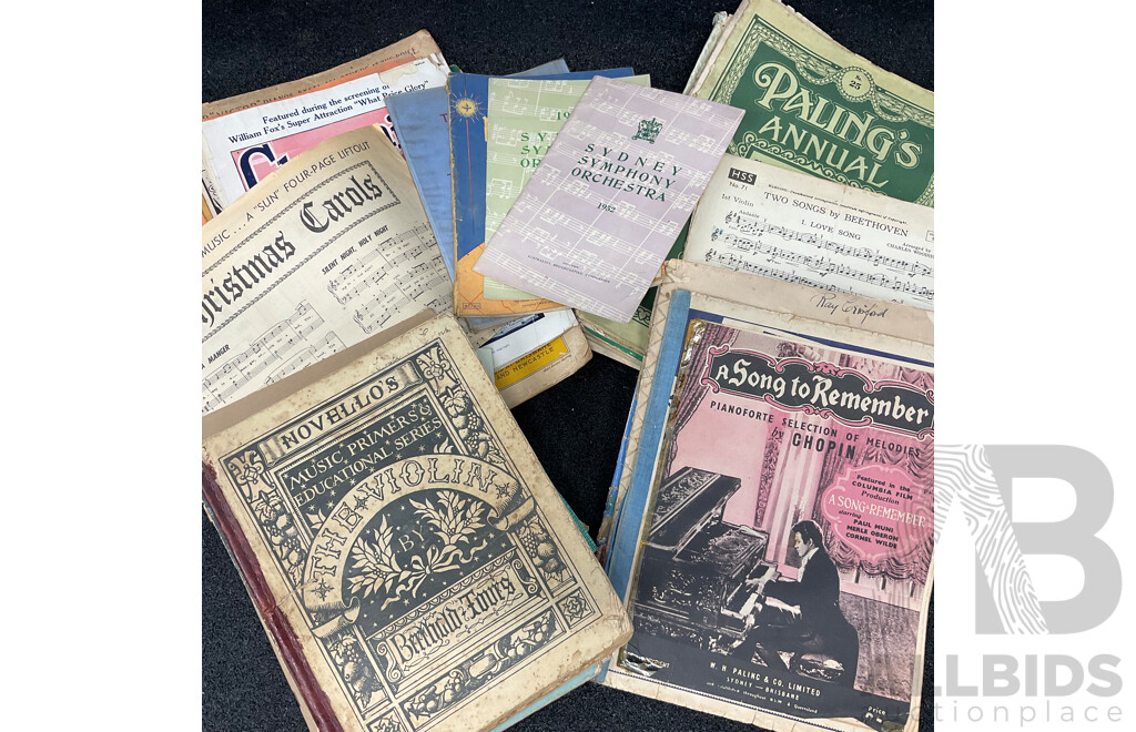 Collection of Vintage Sheet Music and Music Books