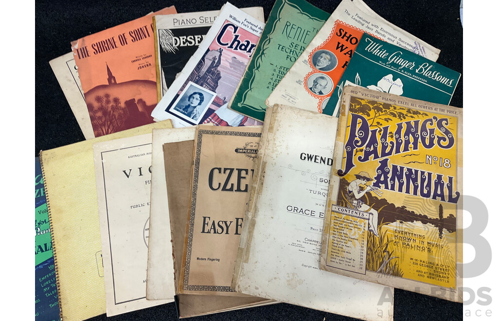 Collection of Vintage Sheet Music and Music Books