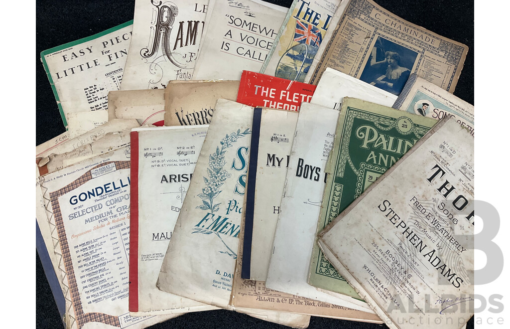 Collection of Vintage Sheet Music and Music Books