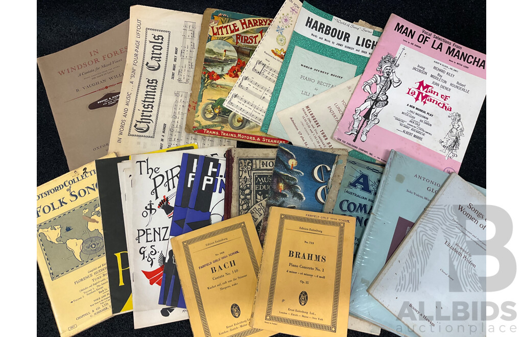 Collection of Vintage Sheet Music and Music Books