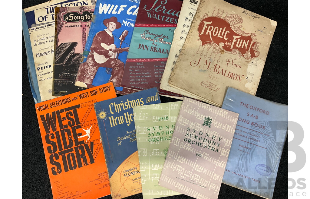 Collection of Vintage Sheet Music and Music Books