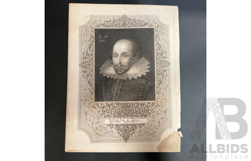 19th Century Prints of Engravings on Paper, Illustration From Shakespeare's Works  - Total in 28 Pages
