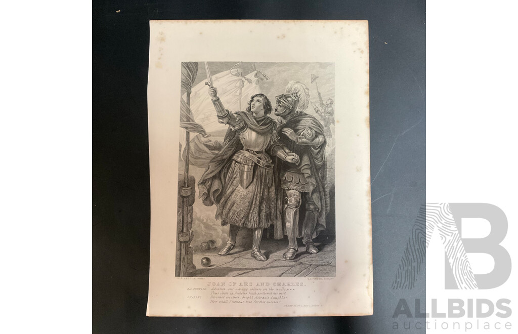 19th Century Prints of Engravings on Paper, Illustration From Shakespeare's Works  - Total in 28 Pages