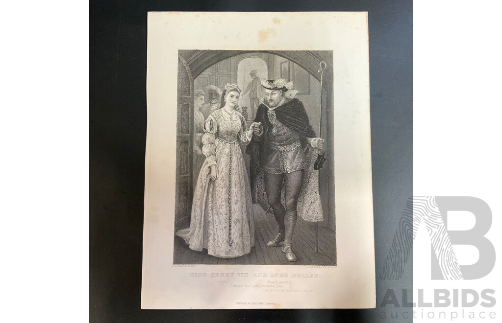 19th Century Prints of Engravings on Paper, Illustration From Shakespeare's Works  - Total in 28 Pages