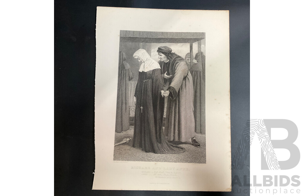 19th Century Prints of Engravings on Paper, Illustration From Shakespeare's Works  - Total in 28 Pages