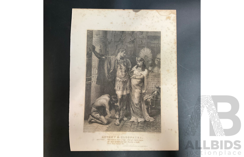 19th Century Prints of Engravings on Paper, Illustration From Shakespeare's Works  - Total in 28 Pages