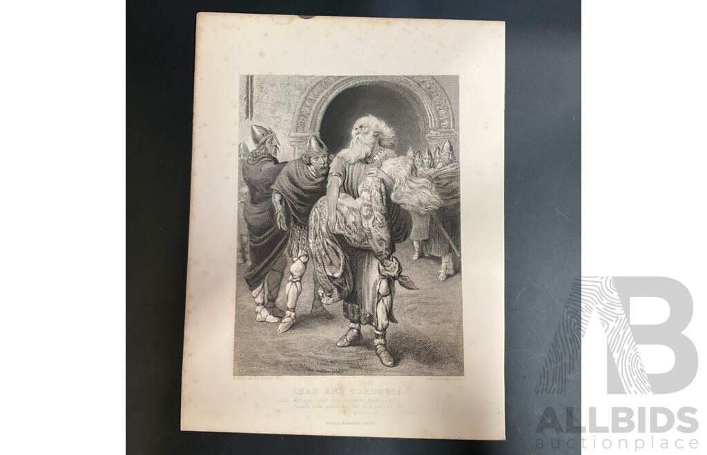 19th Century Prints of Engravings on Paper, Illustration From Shakespeare's Works  - Total in 28 Pages