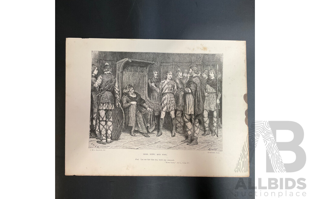 19th Century Prints of Engravings on Paper, Illustration From Shakespeare's Works  - Total in 28 Pages