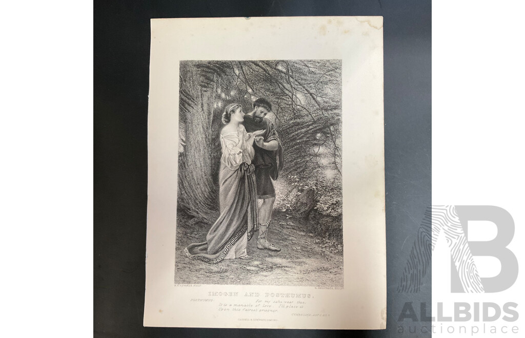 19th Century Prints of Engravings on Paper, Illustration From Shakespeare's Works  - Total in 28 Pages