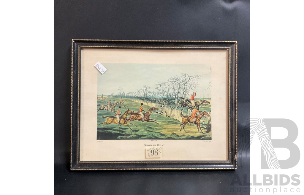 Vintage Framed Print , Snob is Beat Published 1835 & to the Craners of England , Drawn & Etched by H.Alken