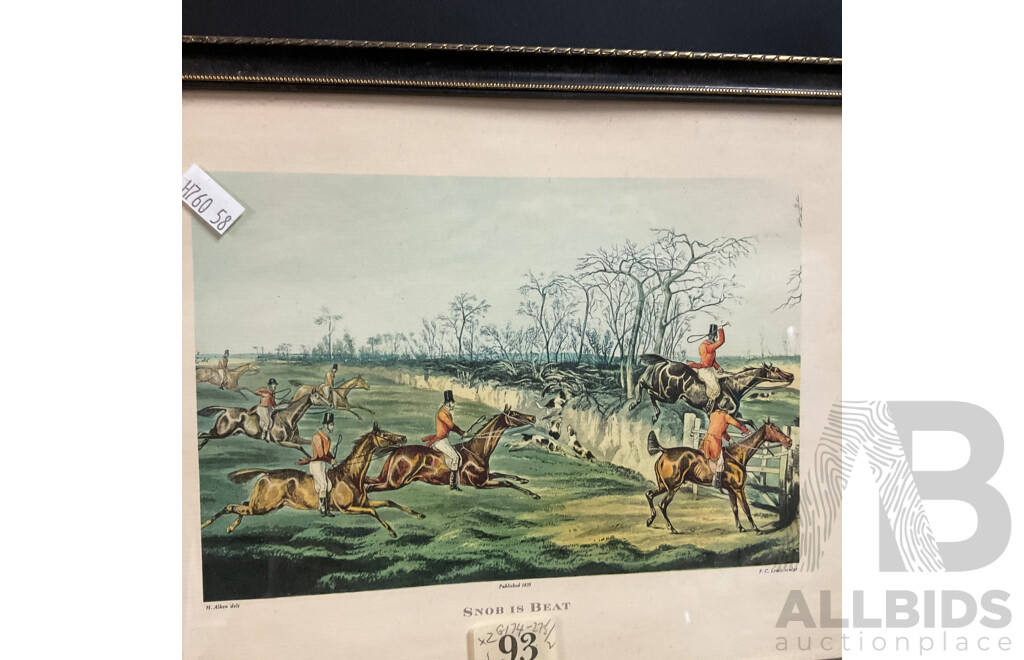 Vintage Framed Print , Snob is Beat Published 1835 & to the Craners of England , Drawn & Etched by H.Alken