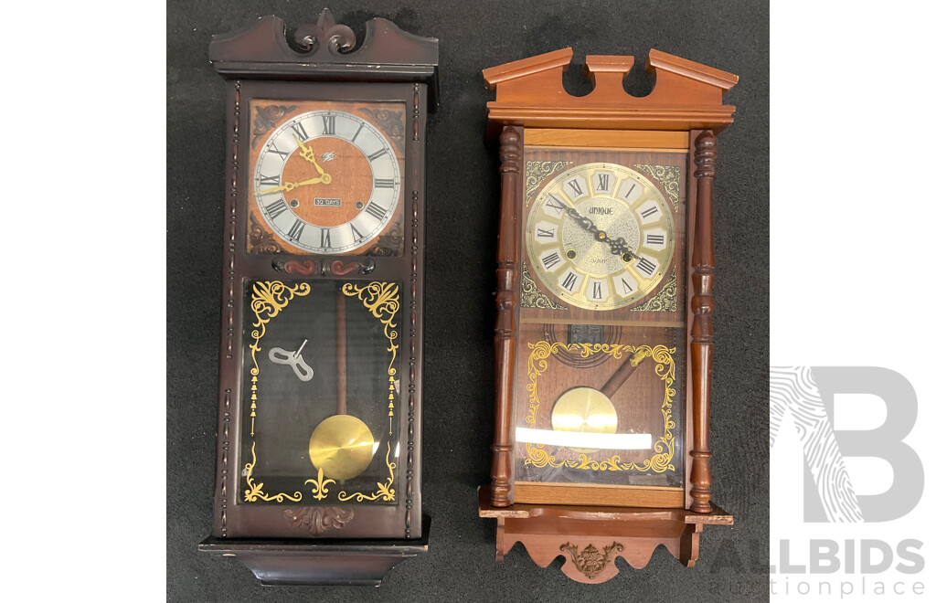 UNIQUE 31 Day Pendulum Strike Wall Clock and 30 Day Pendulum Wall Clock