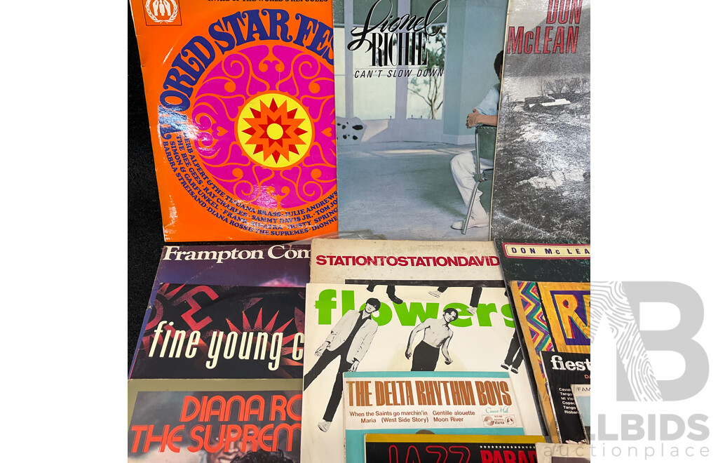 Collection of 17  Vintage LP Records - Including QUEEN, Don McLean, Lionel Richie and More